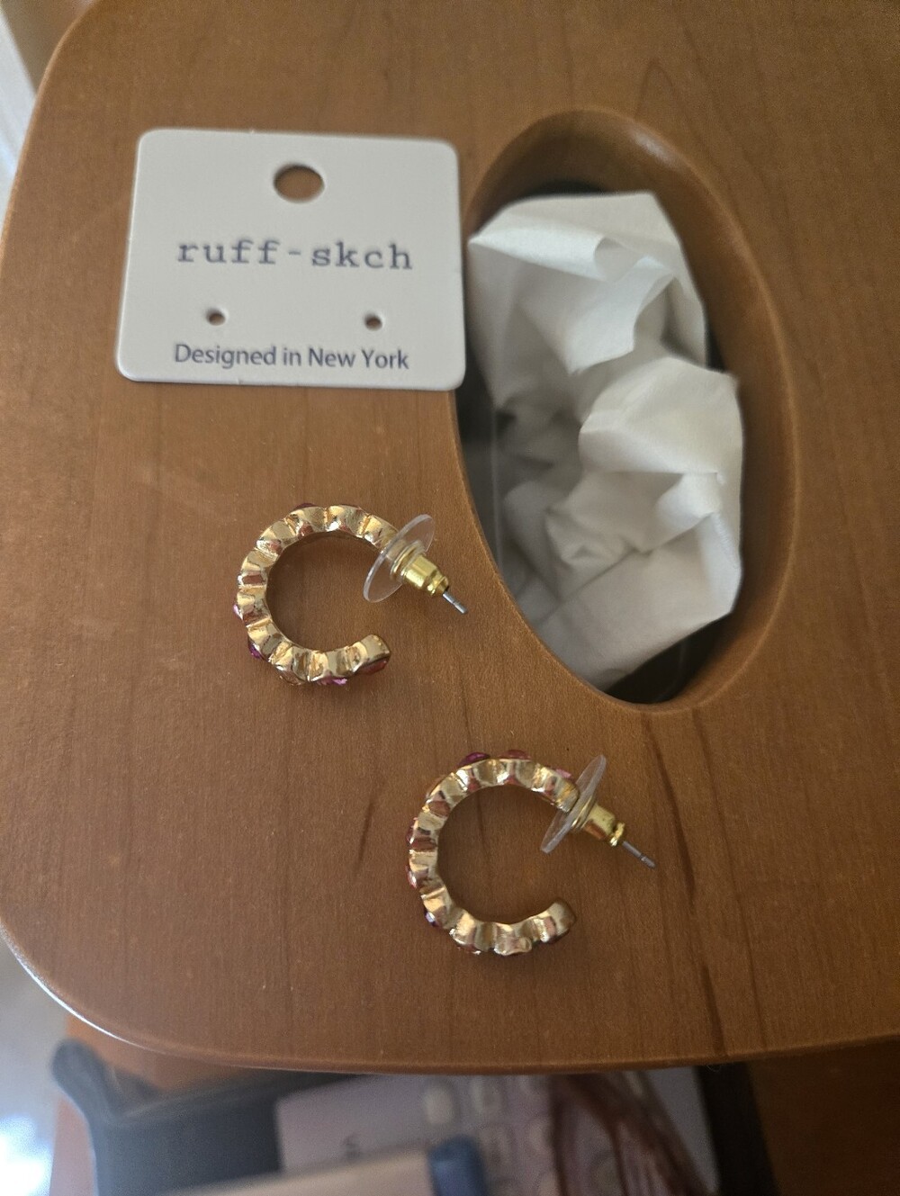 Jenneration Light Life Gold and Pink Crystal Hoop Earrings